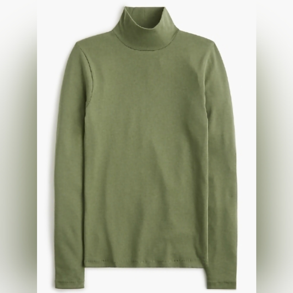 Women's JCrew Factory Everyday Mock Turtleneck In General Green Size XS , NWT